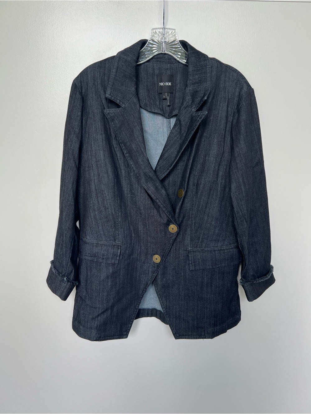 NIC+ZOE Dark Blue women’s Denim Blazer Jacket